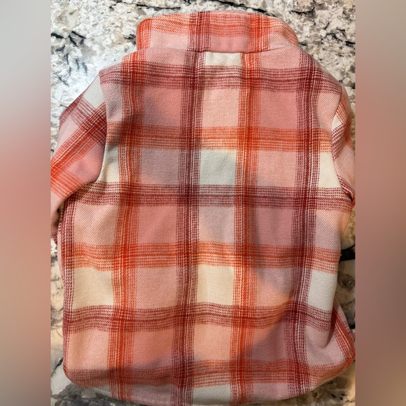 Old Navy Kids Plaid Button-Down Shirt - Pink and Orange - Picture 3 of 3